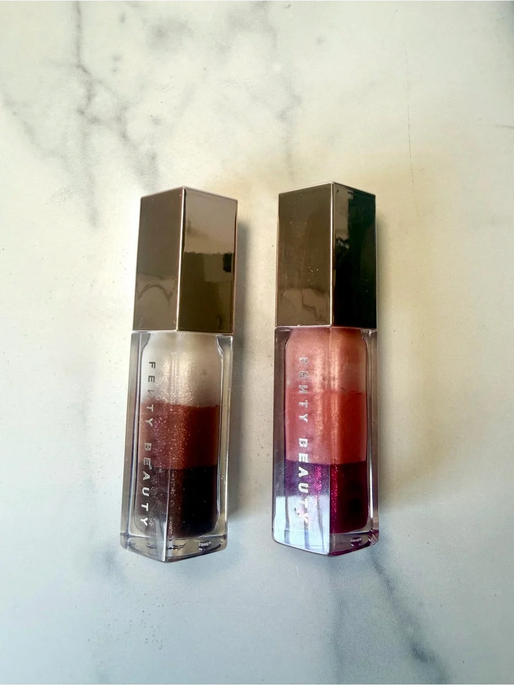 NEW Fenty Beauty Gloss Bomb Stackz Duo Sugar Plumz + Spiked Hot Chocolit
